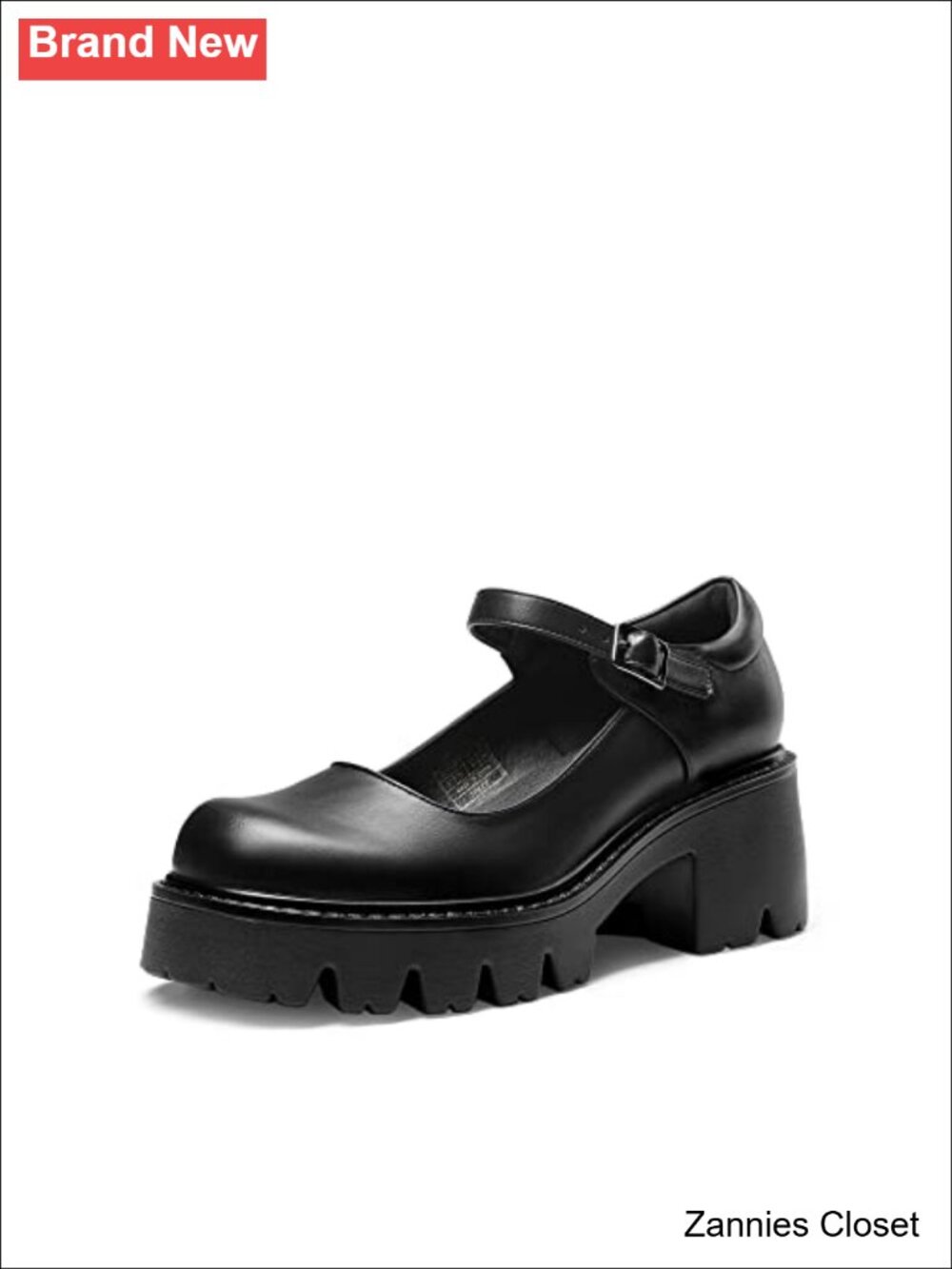 ✨Dream Pairs Women's Mary Jane Platform Pumps Faux Leather Chunky Heel Buckle